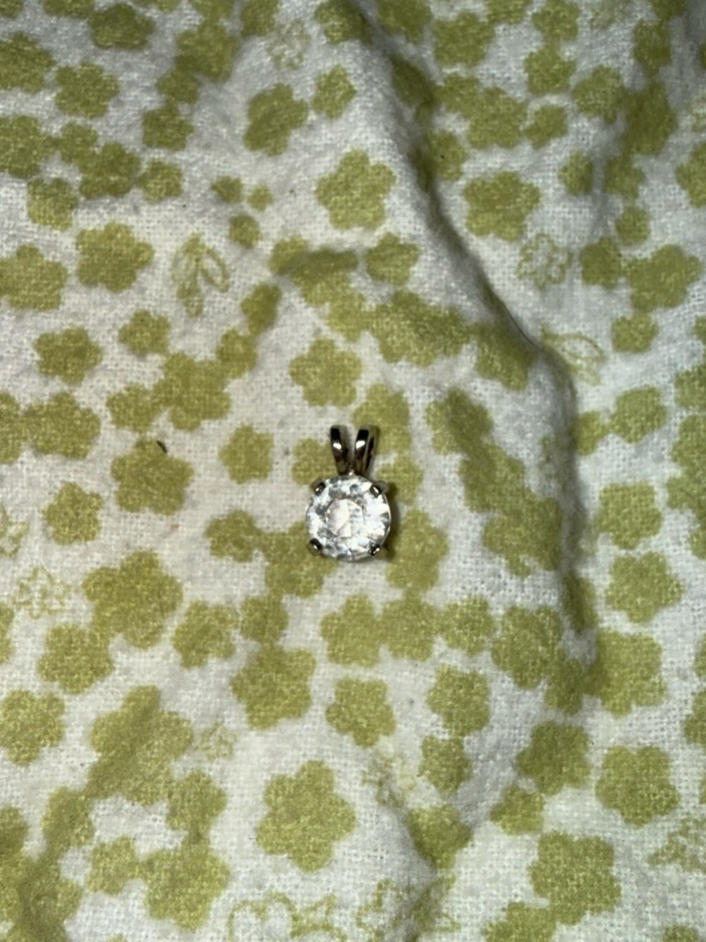Classic Solitaire Clear Stone Pendant in Silver Tone
